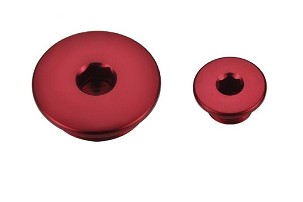 ACCEL INSPEKCIONI ČEPOVI MOTORA HONDA CRF 250R '10-'17, CRF 450R '02-'23, CRF 250X '10-'16, CRF 450X '05-'17, CRF 1000 '16-'19, CRF 1100 '20 BOJA CRVENA (2KOM.)(30X1,5MM , 14X1,5MM)