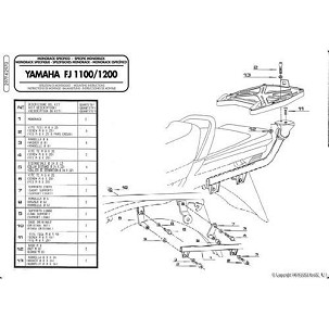 KAPPA NOSAČ CENTRALNOG KOFERA YAMAHA FJ 1100 ( BEZ PLOČE )