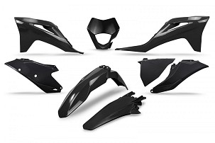 UFO KOMPLET PLASTIKE GAS GAS EC / EC-F 250 / 300 / 350 '21-'23 SA ŠTITNIKOM LAMPE BOJA CRNA