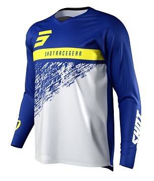 SHOT RACING RASPRODAJA MAJICA MOTO DEVO ROLL BLUE BOJA PLAVA/BELA/ŽUTA VELIČINA XL