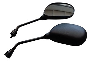 GZ RETROVIZOR UNIVERZALNE ZA SKUTERE OWALNE LEVO I DESNO (KOMPLET) NAVOJ YAMAHA M8 BOJA CRNA