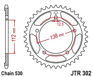 JT LANČANIK ZADNJA 408 44 HONDA CBR 1100 XX '97-'07 (SC35) (40844JT) (LANAC 530) CRNA