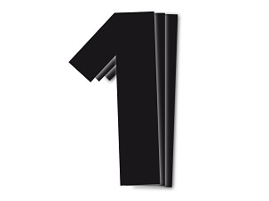 BLACKBIRD BROJEVE STARTOWE 16CM X 7,5CM PROSTE, BOJA CRNA NR1 (3KOM.)