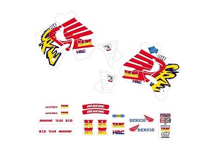 TECNOSEL (BLACKBIRD) KOMPLET NALEPNICA (FOLIJA) HONDA CR 125 '93-'94, CR 250 '92-'94, REPLICA TEAM HONDA ENDURO '94 BOJA CRVENA/BELA/ŽUTA