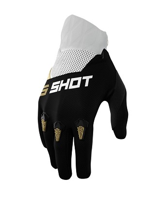 SHOT RACING RASPRODAJA RUKAVICE MOTO DEVO GOLD BOJA CRNA/BELA/ZLATNA VELIČINA 10 L
