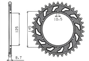 SUNSTAR LANČANIK ZADNJA 865 45 YAMAHA FZR 600 '92-'93 (3HE) (JTR865.45) (LANAC 530) (86545JT)