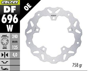 GALFER ZADNJI DISK KOČNICE KTM 390R/X ADVENTURE '25- (TALASASTI FIKSNI) (240X125X5MM)