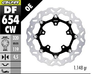 GALFER PREDNJI DISK KOČNICE CF MOTO MT 450 '24- (PLIVAJUĆI) (320X119X4.5MM)