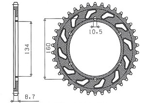 SUNSTAR LANČANIK ZADNJA 4399 41 HONDA CBR 1000 RR '04-'05 (JTR1306.41) (LANAC 530) (439941JT)