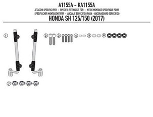 KAPPA MONTAŽA VETROBRANA 1117AK HONDA SH 125i-150i (17-19)