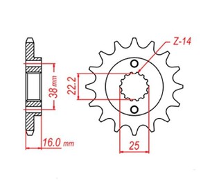 MTX PARTS LANČANIK PREDNJA 490 15 DUCATI MONSTER 600/750/900 (JTF736.15) (LANAC 520)