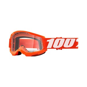 100 PERCENT NAOČARE STRATA 2 YOUTH JUNIOR ORANGE - CLEAR LENS - BOJA NARANDŽASTA VIZIR PROVIDNA