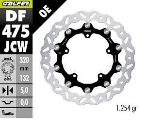 GALFER DISK KOČIONI PREDNJI YAMAHA MT-10 '17-; YZF -R6 '17-'23; YZF-R9 '25; FZ 1 '06'; YZF-R1 '04-'23; V MAX 1700 '09- (WAVE FLOATING) (320X132X5MM)