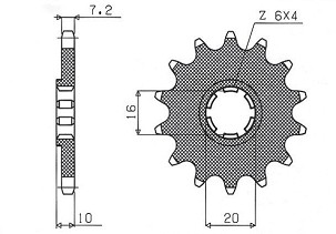 SUNSTAR LANČANIK PREDNJA 799 14 SUZUKI GZ 125 '98-'11 (-1), GN 125, VL 125 INTRUDER (JTF410.14) (LANAC 428) (79914JT)