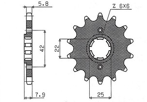 SUNSTAR LANČANIK PREDNJA 281 14 HONDA XR 600R, XL 600R/RM/LM (JTF281.14) (LANAC 520) (28114JT)