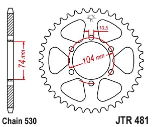 JT LANČANIK ZADNJA 481 40 KAWASAKI SA 400/550 '80-83', SA 650 '79', KH 500 '72-75' (48140JT) (LANAC530)