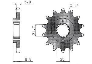 SUNSTAR LANČANIK PREDNJA 525 17 KAWASAKI ER5 '97-'06 (JTF512.17) (LANAC 520) (52517JT)