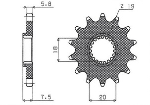 SUNSTAR LANČANIK PREDNJA 340 13 HONDA CR 125 '87-'03 (JTF326.13) (LANAC 520) (34013JT)