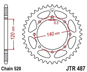 JT LANČANIK ZADNJA 491 47 KAWASAKI KLE 500 '97-'05 (+1) (49147JT) (LANAC 520)