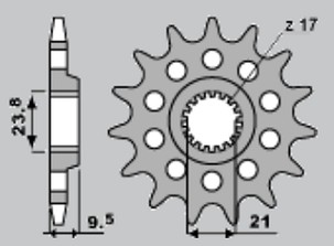 JR RASPRODAJA LANČANIK PREDNJA 2137 15 (153715JT) KAWASAKI ZX 10R '06-'08