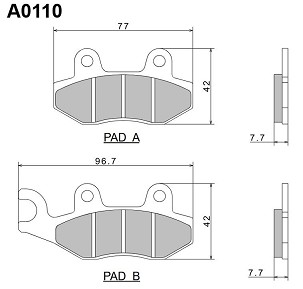 NISSIN PLOČICE KOČIONE KH135 / KH214 PREMIUM SEMI-METALLIC (SINTER METAL) (ECE R90) (MADE IN JAPAN) (2P-211NS)