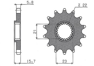 SUNSTAR LANČANIK PREDNJA 441 15 YAMAHA XT 600 '87-'90, XT 600E '97-'03, XTZ 660 '91-'98, TT 600 '93-'02 (JTF1577.15) (LANAC 520) (44115JT)