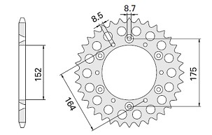 CHT RASPRODAJA LANČANIK ZADNJA 856 46 (856-46) YAMAHA TT600 R '98-'03, TT600S '93-'95 (JTR853.46) (LANAC 520)