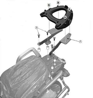 KAPPA NOSAČ CENTRALNOG KOFERA YAMAHA XT 1200 SA '10-'20, SA SUPER TENERE '14-'20 ( SA PLOČOM MONOKEY )