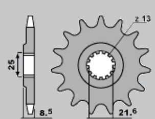 CHT RASPRODAJA LANČANIK PREDNJA 2137 15 KAWASAKI SA 1000 '07-'16 (JTF1537.15) (LANAC 525) (213715JT)