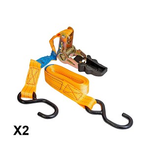 BIKETEC 2 TRAKE ZA TRANSPORT 25MM X 3M OPTEREĆENJE ZA 350KG, 2 PASY, BOJA NARANDŽASTA