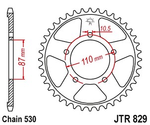 JT LANČANIK ZADNJA 824 47 SUZUKI GSF 600 95-04, GSF 650 05-06 (82447JTZBK)* (LANAC 530) BOJA CRNA
