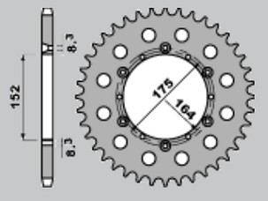 JR RASPRODAJA LANČANIK ZADNJA ALUMINIJUMSKA (ANODIRANA) 856 49 YAMAHA YZ/YZF 88-98 (JTR853.49) (LANAC 520) BOJA ZLATNA