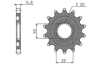SUNSTAR LANČANIK PREDNJA 2103 14 YAMAHA YZF 250 '01-'25 (JTF1590.14) (LANAC 520) (210314JT)