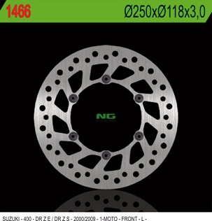 NG DISK KOČIONI PREDNJI SUZUKI DRZ 400 E/S '00-'09 (250X118X3) (6X6,5MM)