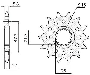 SUNSTAR LANČANIK PREDNJA 585 16 KAWASAKI ZX-6R/RR '07-17, YAMAHA XTZ 750 SUPER TENERE (3LD) '87-00 (JTF1536.16) (LANAC 520) (58516JT)