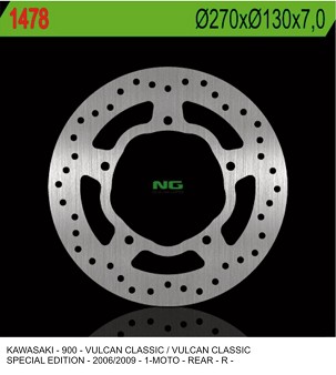 NG DISK KOČIONI ZADNJI KAWASAKI VN 900 CLASSIC '07-'15, VN 900TOURER '14-'17 (270x130x7,0mm)