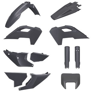 POLISPORT KOMPLET PLASTIKE (FULL KIT) HUSQVARNA TE/FE '24-'25W SETU ŠTITNIK LAMPE PREDNJE (8681500003) I ŠTITNICI AMORTIZERA (8476600003) BOJA SIVA (N-GRAY)