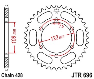 JT LANČANIK ZADNJA 707 49 CAGIVA 50 PRIMA SUPER SPORTS 92-95 (70749JT) (LANAC 520)