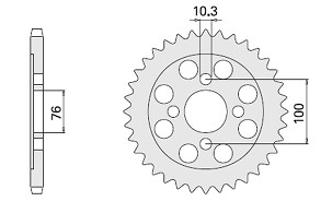 CHT RASPRODAJA LANČANIK ZADNJA 803 47 SUZUKI RG 125 92-96 (2012-47) (LANAC 428)