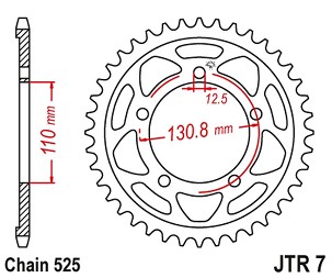 JT LANČANIK ZADNJA 4585 45 BMW S 1000 RR '09-'11 (JTR7.45)* (LANAC 525) CRNA