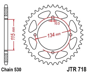 JT LANČANIK ZADNJA 711 48 CAGIVA ELEFANT 650/750 '85-89', DUCATI 650/750 INDIANA CUSTOM '87-90' (71148JT) (LANAC530)