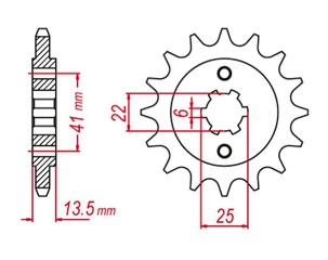 GROSSKOPF RASPRODAJA LANČANIK PREDNJA 293 15 HONDA XL 400 V '88-'91, XL 600 V TRANSALP 87-88 (JTF293.15)