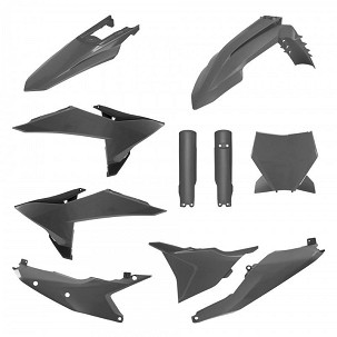 POLISPORT KOMPLET PLASTIKE (FULL KIT) KTM SX/SX-F/XC/XC-F '25-'26W SETU TABLICA PREDNJA I ŠTITNICI AMORTIZERA BOJA SIVA (N-GRAY)