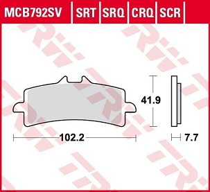 TRW ZF PLOČICE KOČIONE KH447 SINTER STREET APRILIA RSV4 09-, DUCATI V4 PANIGALE 18-, PANIGALE 1299 15-, KAWASAKI H2 15-, ZX10R / RR 16-, KTM 990 SMR 10-13, 1190 RC8 08-15, 1290 SUPERDUKE 14-, SUZUKI GSXR 600 / 750 11-16, GSXR / GSXS 1000 12-, GSXR 130