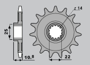 CHT RASPRODAJA LANČANIK PREDNJA 2145 16 APRILIA RXV/SXV 450 550 06-12 (4071-16) (JTF707.16)