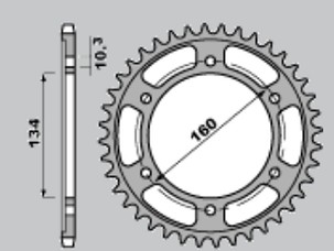 JR RASPRODAJA LANČANIK ZADNJA ULTRALIGHT UTWARDZANA 4405 46 C45 HONDA CBR 600F SPORT '01-'02, CBR 600 F4I '01-'06 (JTR1307.46)