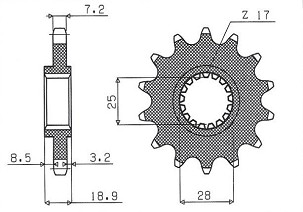 SUNSTAR LANČANIK PREDNJA 2078 15 APRILIA 1000, BMW F 800 (JTF704.15) (LANAC 525) (207815JT)