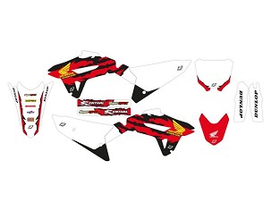 BLACKBIRD KOMPLET NALEPNICA (FOLIJA) HONDA CRF 250R '22-'24, CRF 450R '21-'24 RETRO BOJA CRVENA BELA CRNA