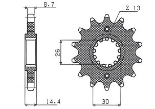 SUNSTAR LANČANIK PREDNJA 339 17 HONDA CBR 1100 XX '97-'07, CBR 1000F (JTF339.17) (LANAC 530) (33917JT)