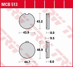 TRW ZF PLOČICE KOČIONE KH056 ORGANIC SUZUKI GP 125 '77-'84, HYOSUNG GA/GF/GS 125 '97-'03 PREDNJI
